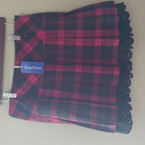 Chau Yatou Buffalo plaid skirt